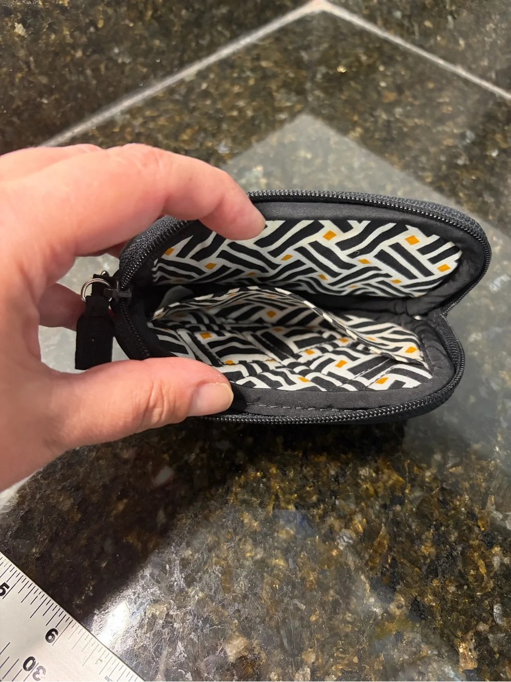 VERA BRADLEY Quilted Black Zip Wallet